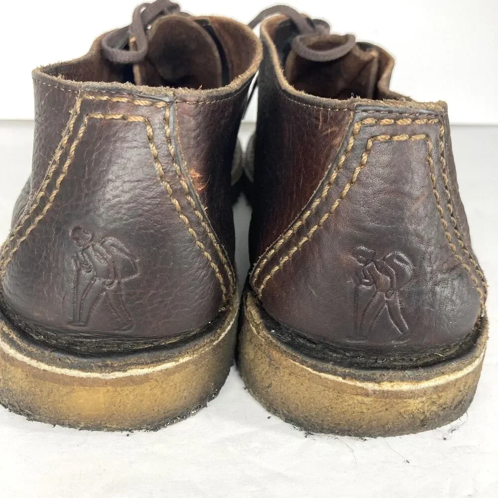 Clarks Desert Trek Iconic Shoes Mens Size 12 Brown Leather Lace Up Crepe Sole